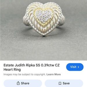 Judith Ripka Two-Tone Heart Ring